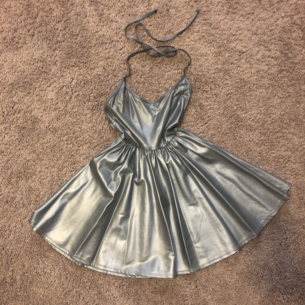 American Apparel Gray Halter Dress